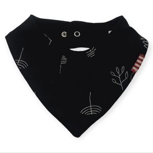 Black Printed Bandana Bib for Kids